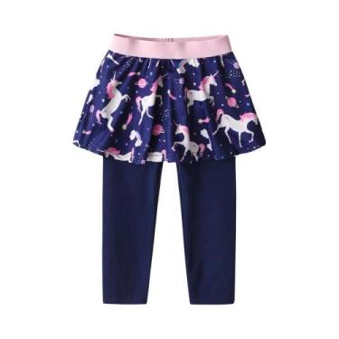 Imagem de Conjunto De Calças Leggings Com Estampa De Unicórnio Para Meninas, Cal