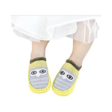 Imagem de Meias Pantufas Unissex Para Bebês Com Solas De Borracha Antiderrapante