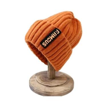 Imagem de Gorro De Tricô Unissex Quente Em Cor Sólida, Capuz De Crochê Macio Par