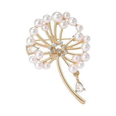 Imagem de Broches De Pérola Com Strass Em Forma De Dente-de-Leão Para Mulheres, 
