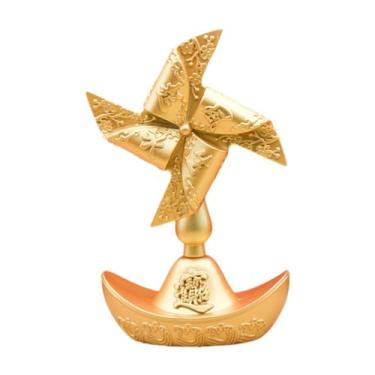 Imagem de Fenteer Estátua de moinho de vento em lingote, escultura de mesa, estatueta colecionável em miniatura, ornamento de mesa para sala de estar.