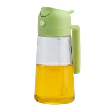 Imagem de Pulverizador de óleo para cozinhar, pulverizador 2 em 1 de 470 ml, dispensador de azeite de oliva de vidro para cozinha, fritadeira a ar, cozinhar, salada, churrasco