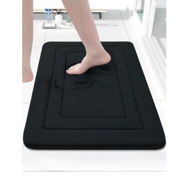 Imagem de Tapete de porta frontal versão fina, entrada interna e externa, capacho resistente à água, resistente ao desbotamento, fácil de limpar, tapetes de boas-vindas para varanda, para entrada, preto (39,9 x