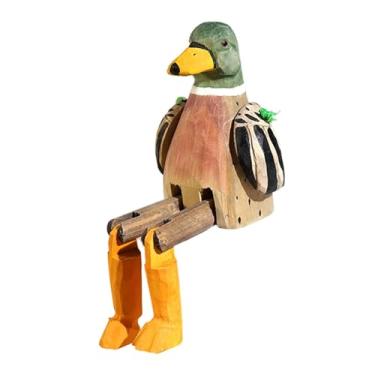 Imagem de Fenteer Estatueta de animal ornamental de pernas longas, peça central para mesa, escritório ou sala de estar, Pato