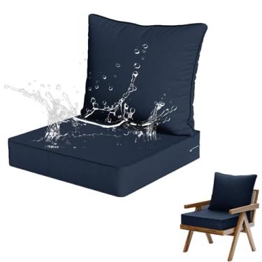 Imagem de Yadlan Almofadas para móveis de jardim com conjunto de almofadas para o encosto, almofadas impermeáveis para assentos de exterior sala de estar para casa carro sofá e cadeiras M 61 * 61 * 8 61 * 50