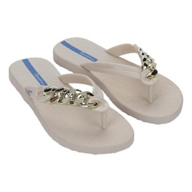 Imagem de Chinelo Feminino Ipanema Metal Glam Bege/ Azul, 36