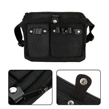 Imagem de Yinhing Profissional Ferramenta de Cabeleireiro Bolsa Saco Macio Durável Tesoura Cabelo Pente Recipiente Cinto Cintura para Barbeiros Estilistas Preto Aproximadamente 28in