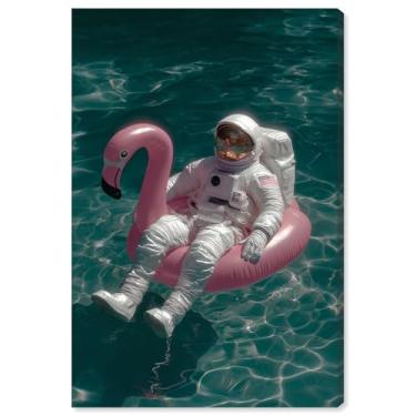 Imagem de Astronauta Aqua Astronaut I Impressão em tela Arte de parede por Art Remedy, Gallery Wrapped, 20 x 30
