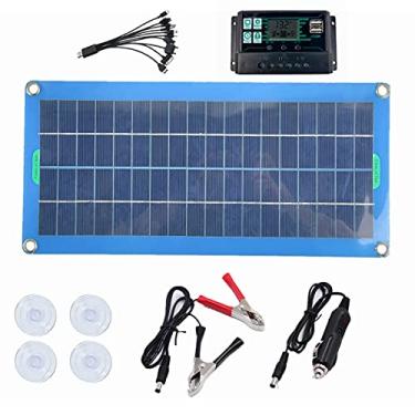 Imagem de Hbaebdoo Painel solar de 300 W 12 V 5 V controlador USB impermeável monocristalina células solares carregador de bateria -100A