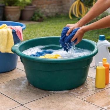 Imagem de Bacia Redonda Plástica 35L – Grande Capacidade, Resistente e Versátil (Verde)