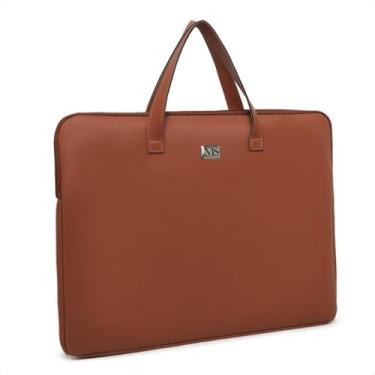 Imagem de Capa para Notebook de Couro Eco - Case Pasta Compatível com 14/15/16/17 Polegadas, Proteção Anti-Arranhões para Uso Diário, Trabalho e Viagens (Caramelo)