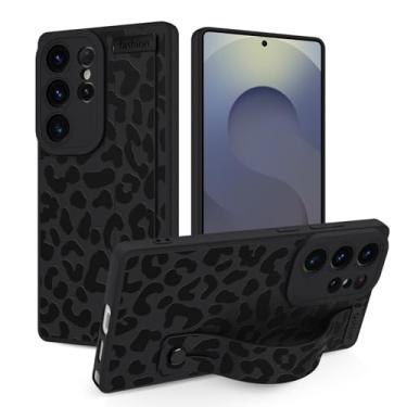 Imagem de Jefonha Capa para Samsung Galaxy S25 Ultra 6,9 polegadas lançado em 2025, capa de silicone com alça para mulheres meninas linda leopardo guepardo capa protetora com suporte ajustável para S25 Ultra