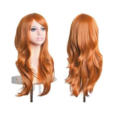 Imagem de Peruca Sintética Longa Ondulada Rosa Roxa De 70cm Para Mulheres Fantas