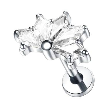 Imagem de Anel Labret De Flor Em Titânio Com Zircônia Para Mulheres, Joia De Car