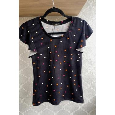 Imagem de Blusa Canelada Poá Juju Feminina L amour - L'Amour, G, Preto