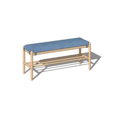 Imagem de Armários para sapatos com prateleiras para sapatos Banco de sapatos, banco armazenamento, carvalho vermelho, entrada, com estofamento removível para, sala estar, corredor(Blue)