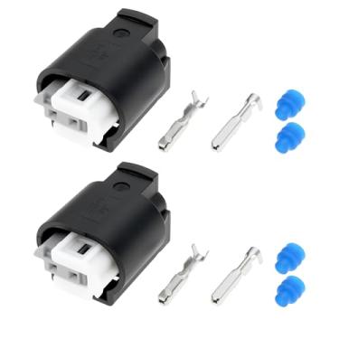 Imagem de OTOTEC 2 plugues de conector de sensor de temperatura da água de 2 pinos compatíveis com BMW Mini Cooper