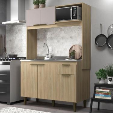 Imagem de Cozinha Compacta 5 Portas 1 Gaveta sem Pia Julia J Carvalho