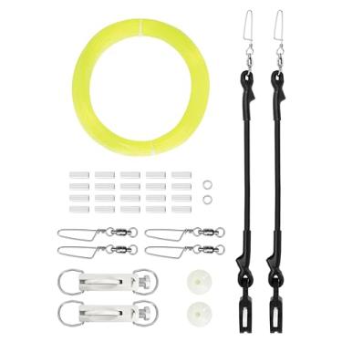 Imagem de BLUEWING Kit de equipamento de estabilizador único atualizado V3 All-in-One com linha mono de 181 kg, clipes de liberação, polia, giros de encaixe, crimpagens, batentes de bola e anéis para