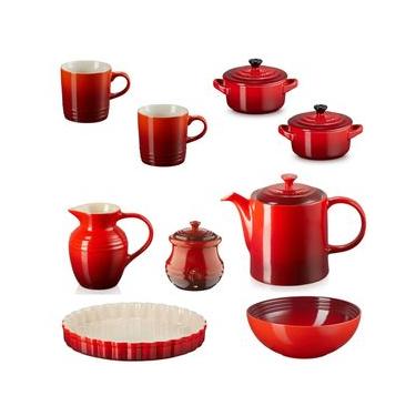 Imagem de KIT LE CREUSET 9 PEÇAS EM CERÂMICA PREMIUM VERMELHO