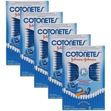 Imagem de Kit 5 unid Hastes Flexíveis Cotonetes Johnson & Johnson Com 75 Unidade
