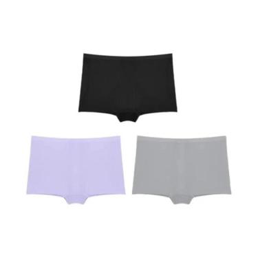 Imagem de Calcinhas Esportivas Sem Costura Femininas 3 Peças Em Cores Sólidas Co