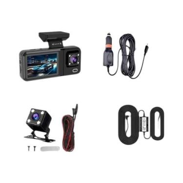 Imagem de Câmera Veicular 1080P 3 Canais DVR Com WiFi E Aplicativo, Visão Noturn