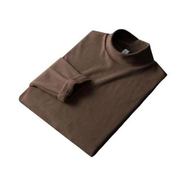 Imagem de Camiseta De Inverno Masculina Com Gola Alta, Manga Longa, Estilo Slim 