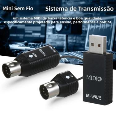 Imagem de Adaptador MIDI Mini Sem Fio M-VAVE MS1 Plug And Play Para Dispositivos