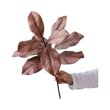 Imagem de Folhas De Magnólia Verde Planta Artificial Decoração Para Casa Exibiçã