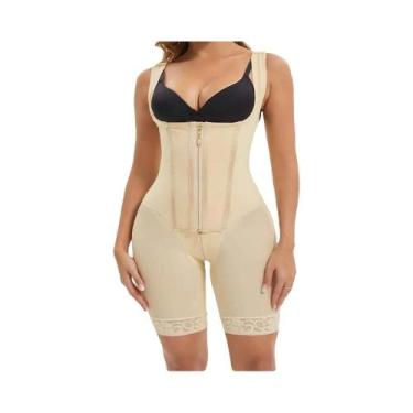 Imagem de Body Shaper Feminino De Compressão Total Com Zíper Na Virilha Para Con