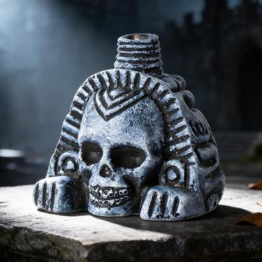 Imagem de Apito da morte asteca, apito de autodefesa com som humano autêntico e mais alto presente (cinza antigo)