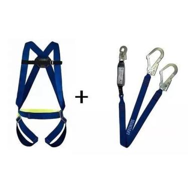 Imagem de Cinto 1 Ponto E Talabarte Com Abs Y Altura Segurança Epi - LIFE CINTOS