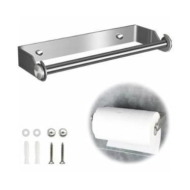 Imagem de Suporte de Papel Toalha Cozinha Estável e -ferrugem com Peças Fixação para Banheiro Armário Quarto