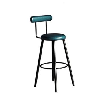 Imagem de Cadeiras de bar nórdicas multifuncionais, bancos altos para uso doméstico, cadeiras de jantar modernas para cafeterias, bares e restaurantes modernos (azul)