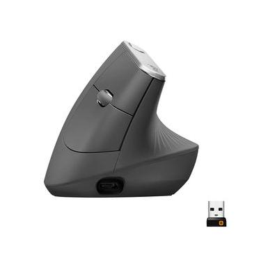 Imagem de Mouse sem fio Logitech MX Vertical Ergonômico para Redução de Tensão Muscular, USB Unifying/Bluetooth, Recarregável