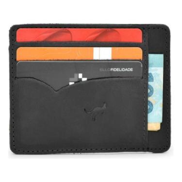 Imagem de Carteira Masculina Porta Cartão Slim com visor Couro Legítimo - Ello G