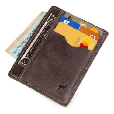 Imagem de Carteira Porta Cartão Couro Legítimo Para Rg Cédulas Cartões - Ello Gr