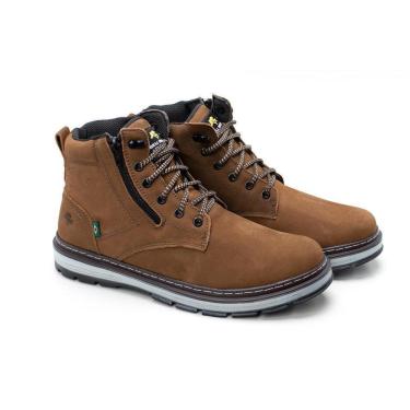 Imagem de Coturno Masculino Couro Zíper Moderno Confortável Casual-Masculino