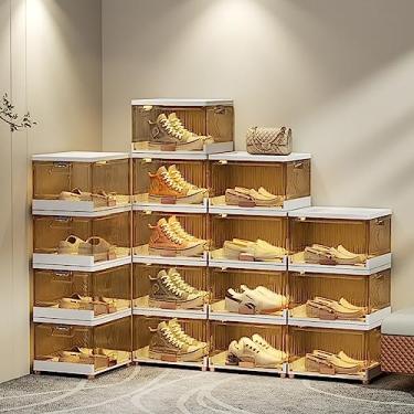 Imagem de Caixa organizadora de sapatos de plástico transparente caixas de sapatos empilháveis para armazenamento de tênis armazenamento de salto alto (tamanho: sete camadas) (seis camadas transparentes)
