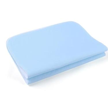 Imagem de Naroote Conjunto de Almofada de Treliça Absorvente Lavável de 2, Azul e Branco 17,7 X 23,6 Polegadas para Cuidados de Idosos