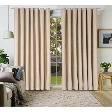 Imagem de Cortina Blackout Tecido Lisa Grande Corta Luz Dona Delicada (BEGE, 4 METROS)