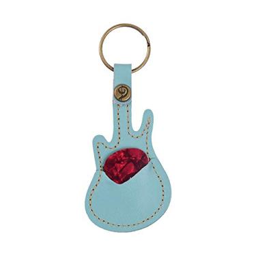 Imagem de Estojo para Palhetas de Guitarra Couro Forma com Anel Chaves 5pcs Celulóide Acessórios Instrumentos Corda