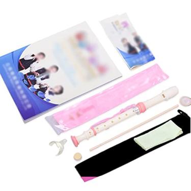 Imagem de Gravadores Instrumentos Flauta Presentes 8 Furos Clarinete Doméstico Removível, Gravador Alemão de 3 Seções, Gravador Soprano para Vários Cenários, para Iniciantes (Cor: Rosa, Tamanho: Alemão)