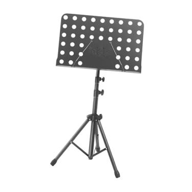 Imagem de YIJU Suporte de partitura com altura ajustável, porta-notas para coros e instrumentos musicais, Preto