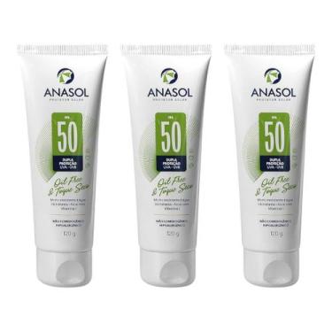 Imagem de Kit 3 Protetor Solar Oil Free Toque Seco Fps50 120g - Anasol