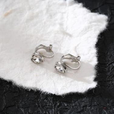 Imagem de Brincos femininos com clipe de ouro, banhado a ouro 14 K, zircônia cúbica, pérola, clipe de flor, brincos falsos, joias, standard, Liga de aço, Sem pedra preciosa