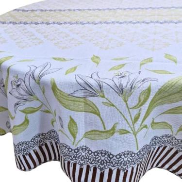 Imagem de Toalha de Mesa 4 Lugares Redonda 1,40 Ø P.A Estampada (Floral branca)