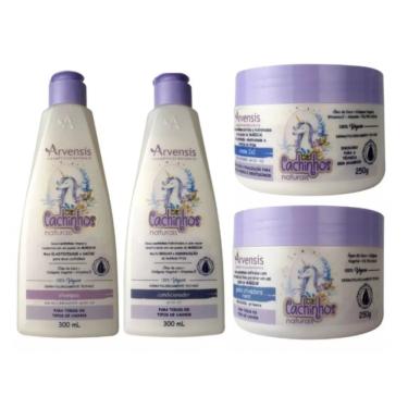 Imagem de Kit Arvensis Cachinhos Shampoo Condicionador Mascara 2x1 Geleia Forte