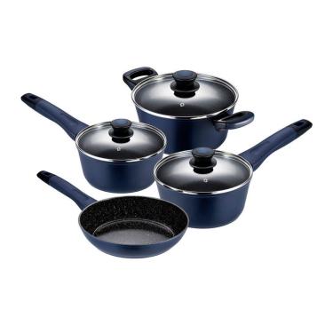 Imagem de Jogo De Panelas Em Alumínio Com Revestimento Cerâmico Indução Everyday Com 4 Peças Oxford Azul